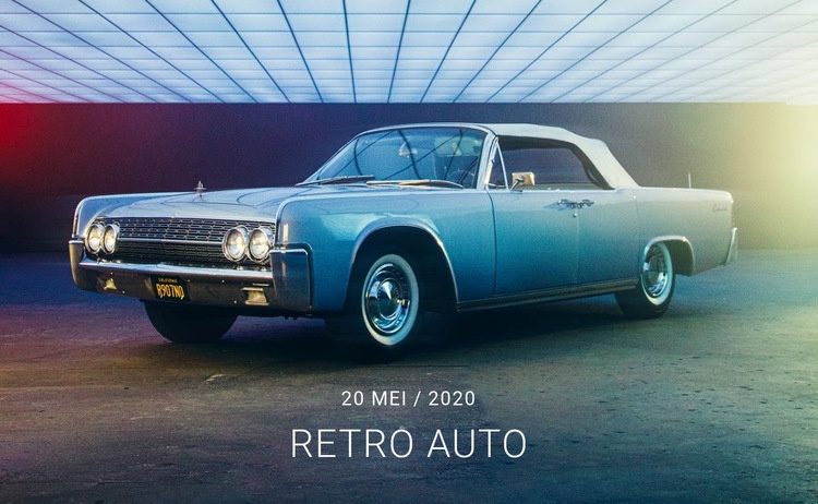 Restauratie van retro-auto's Website mockup