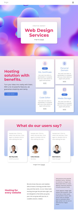 Website Design With Hosting - Free One Page Template