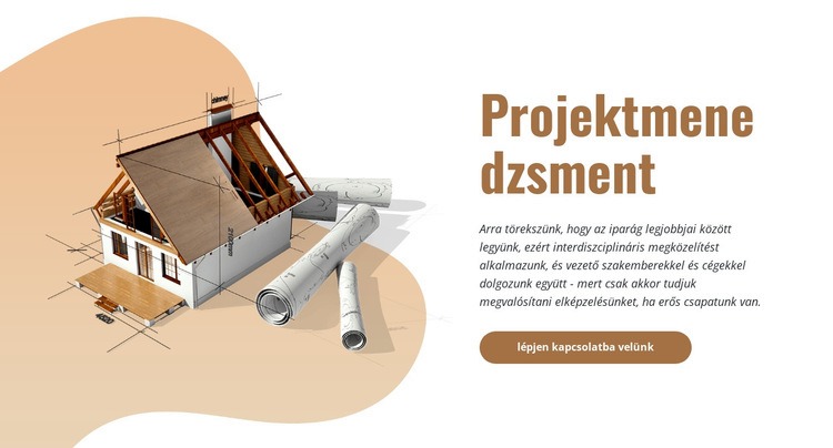 Építési projekt menedzsment Weboldal tervezés