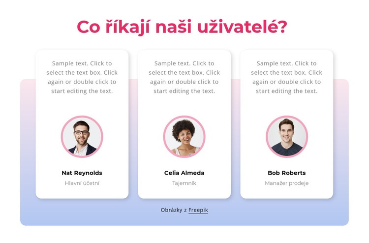 Ohlasy zákazníků s přechodem Šablona HTML