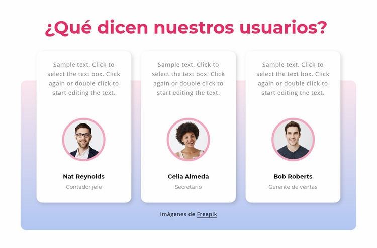 Testimonios de clientes con degradado Página de destino