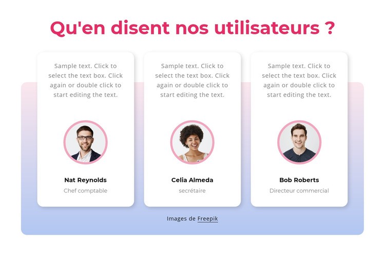 Témoignages clients avec dégradé Modèles de constructeur de sites Web