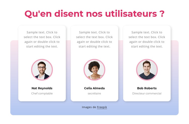 Témoignages clients avec dégradé Créateur de site Web HTML