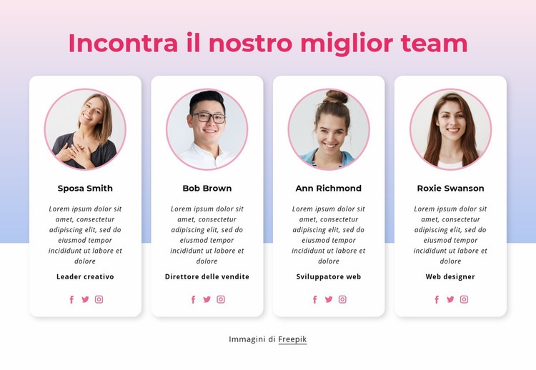 Incontra il nostro blocco squadra Progettazione di siti web