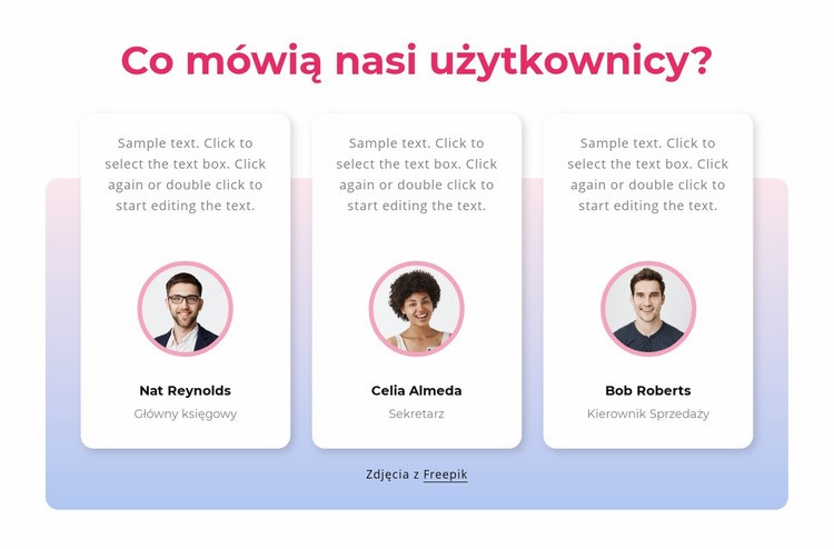 Opinie klientów z gradientem Szablon