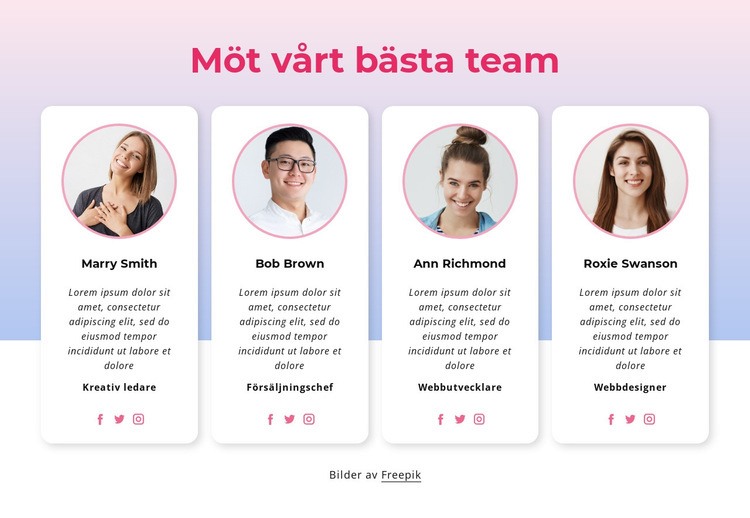 Möt vårt teamblock Hemsidedesign