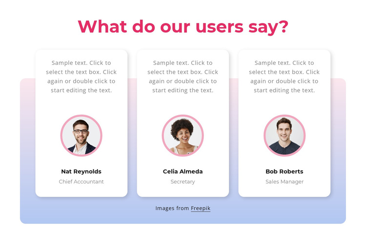 Customer testimonials with gradient Template