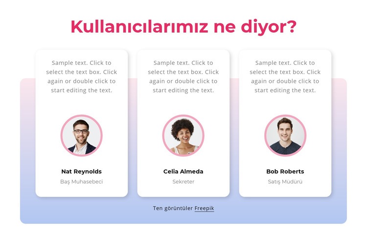 Gradyanlı müşteri referansları Açılış sayfası