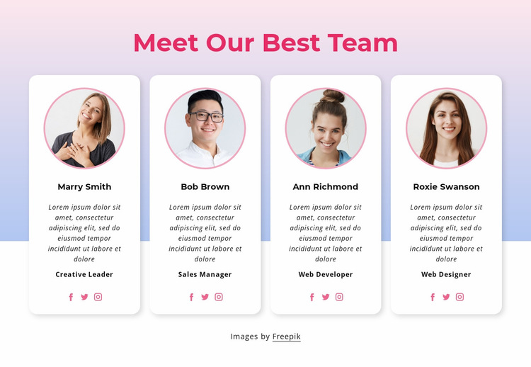 Meet our team block Website Builder Templates