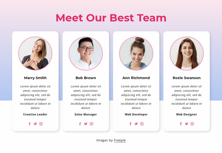 Meet our team block Website Design