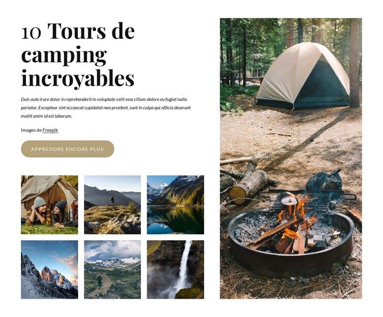 Des excursions de camping incroyables Modèle CSS