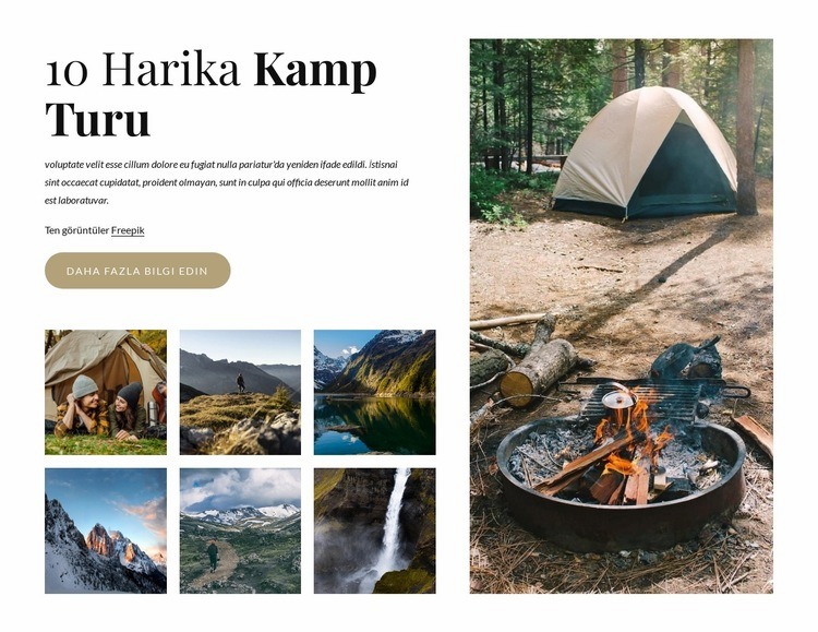 İnanılmaz kamp turları Web sitesi tasarımı