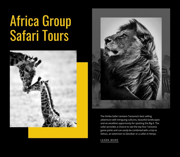 Travel safari tours CSS Template