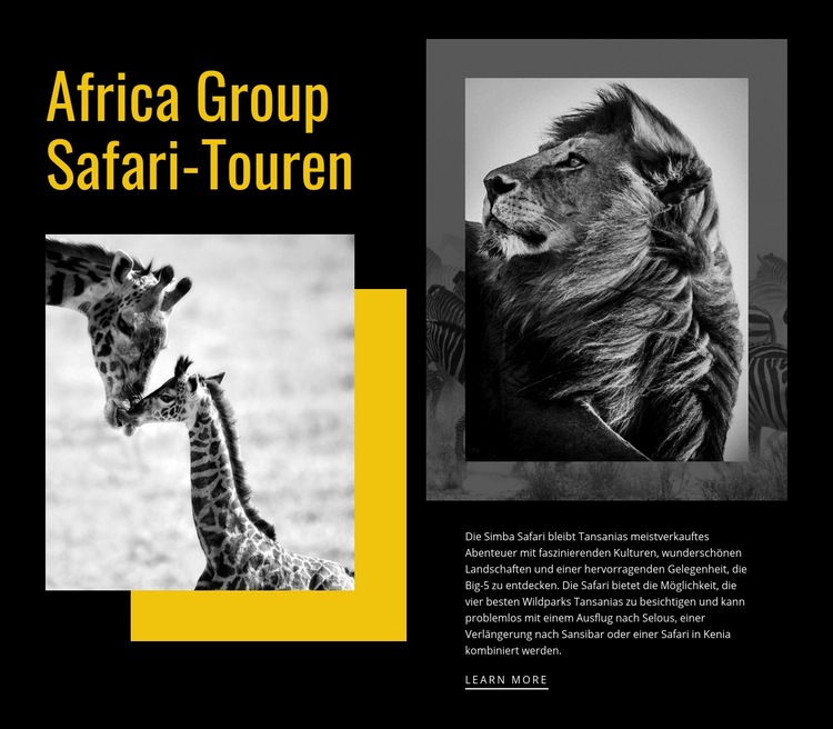 Reisesafari-Touren Website design