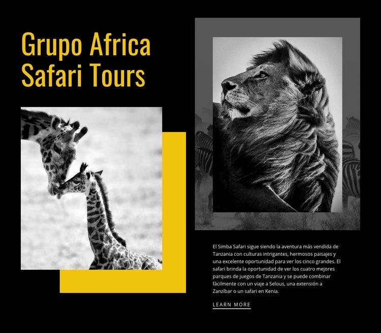 Viajes safari tours Plantillas de creación de sitios web