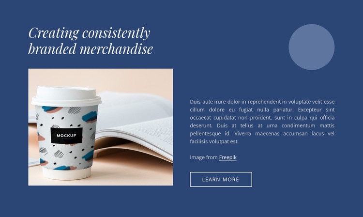 Creating branded merchandise Homepage Design