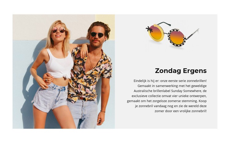 Unieke collectie zonnebrillen Html Website Builder