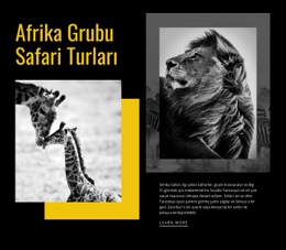 Seyahat Safari Turları Bir Sayfa Şablonu