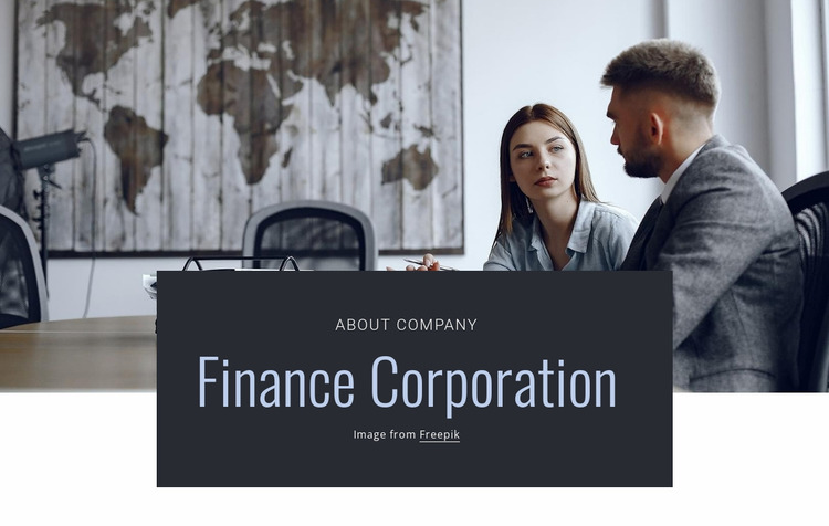 Finance corporation Website Mockup