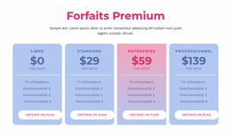 Forfaits D'Hébergement Premium