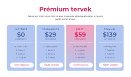 Prémium Tárhelytervek – HTML Céloldal