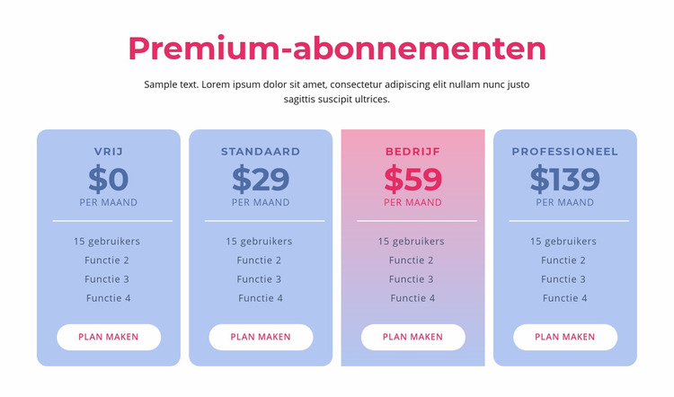Premium hostingplannen Joomla-sjabloon