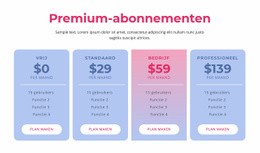 Premium Hostingplannen - Sjabloon Voor Één Pagina