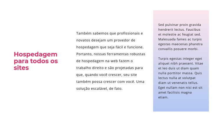 Texto com gradiente Design do site