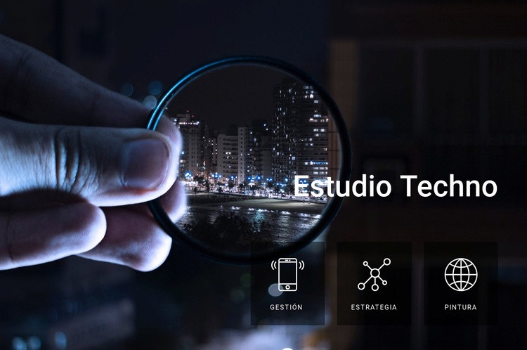 Estudio de tecnología y equipamiento Plantilla de una página