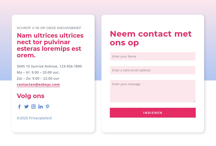 Contactformulier met verloop WordPress-thema