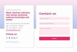 Contact Form With Gradient - Mobile Website Template