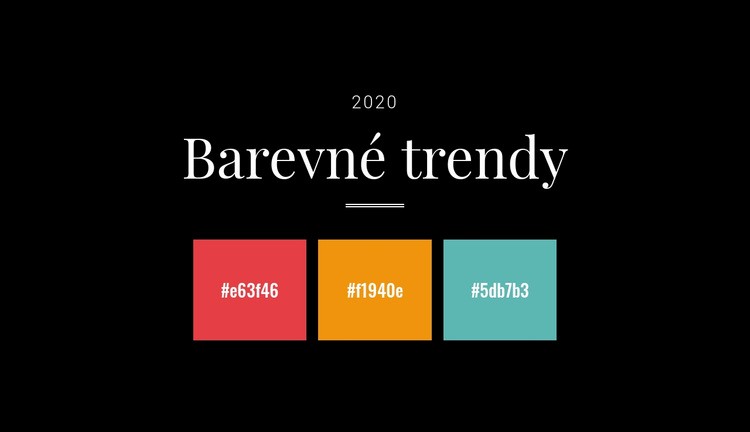 Barevné trendy 2020 Šablona webové stránky