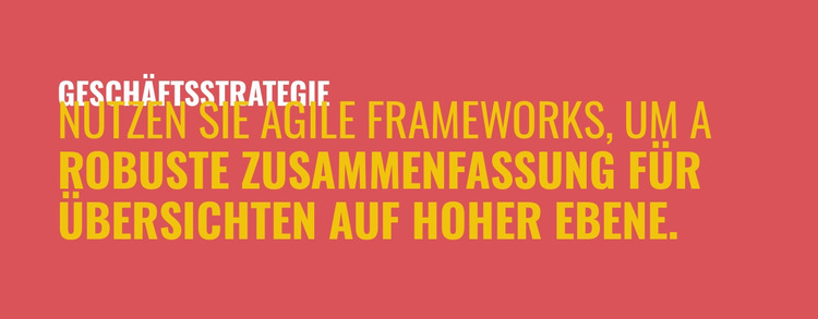 Frameworks bereitzustellen Website-Vorlage