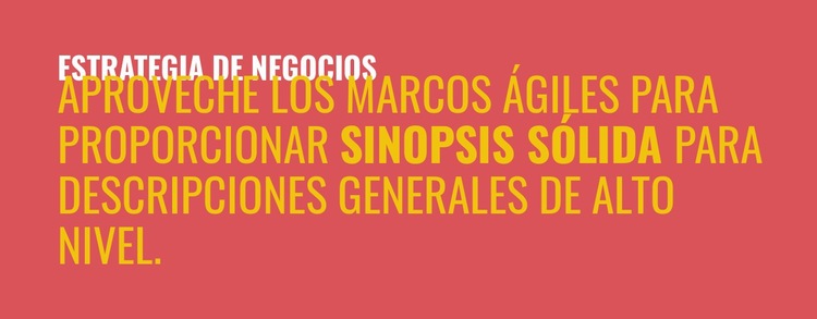 Marcos para proporcionar Plantilla de una página