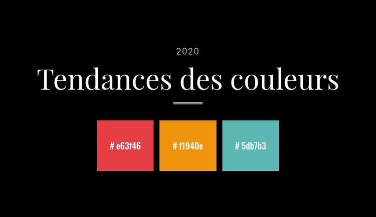Tendances couleurs 2020 Modèle de site Web