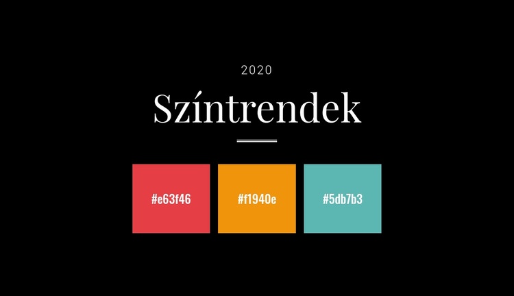 2020 -as színtrendek HTML Sablon
