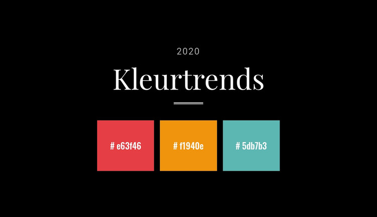 2020 kleurentrends HTML-sjabloon