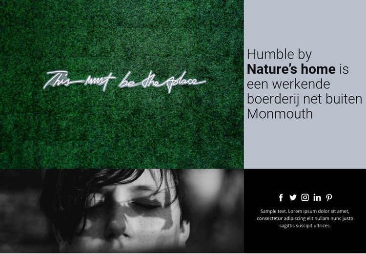 Uitzicht op de natuur Website mockup