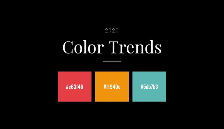 2020 color trends  One Page Template