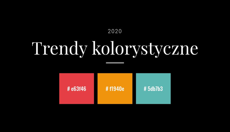 Trendy kolorystyczne 2020 Szablon HTML