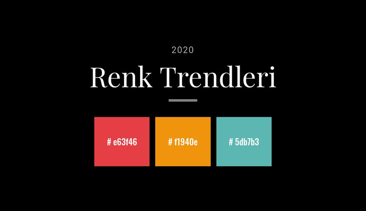 2020 renk trendleri HTML Şablonu