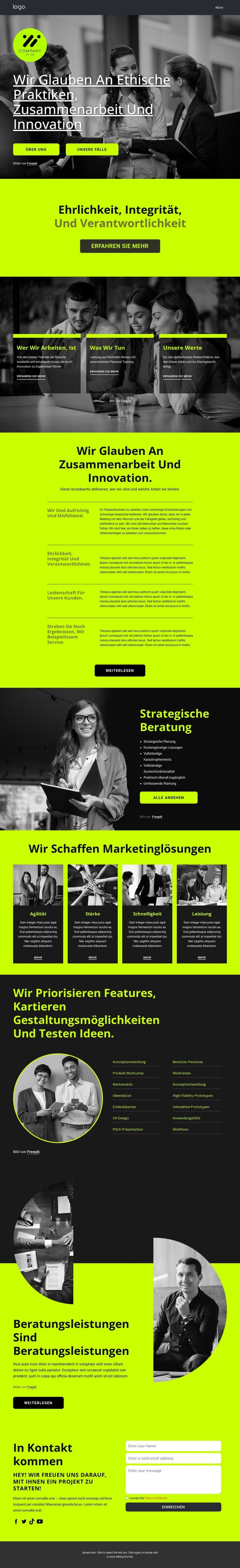 Preisgekröntes Unternehmen Website Builder-Vorlagen