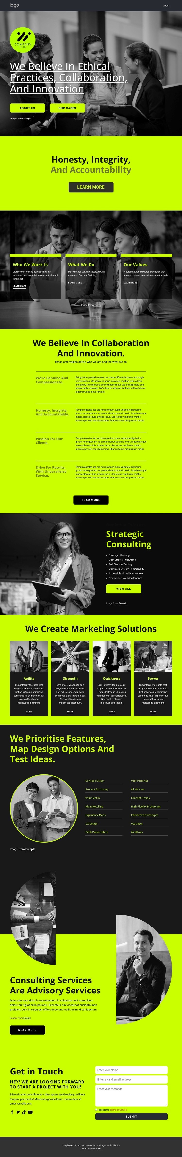 Award-winning company Homepage Design