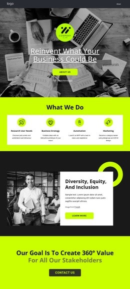 Reinvert what your business could be - Html Code Example by Nicepage