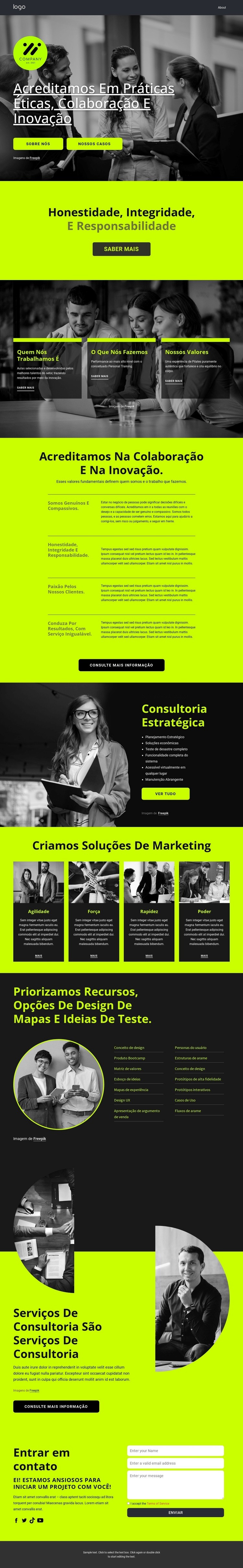 Empresa premiada Design do site