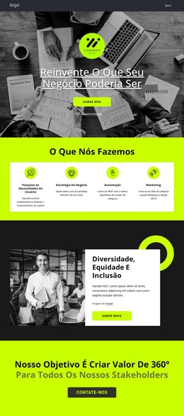 Reinverta O Que Seu Negócio Poderia Ser - Tema WordPress Profissional Personalizável