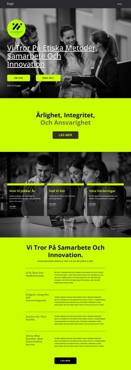 Prisbelönt Företag - Anpassat WordPress-Tema