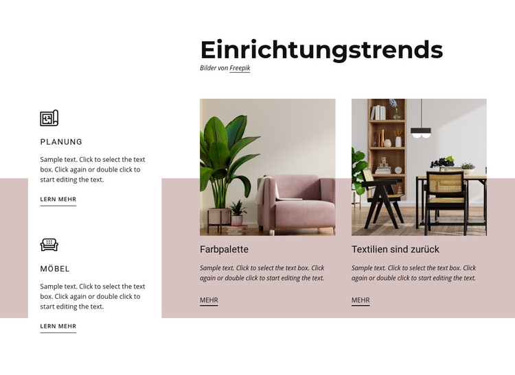 Einrichtungstrends CSS-Vorlage