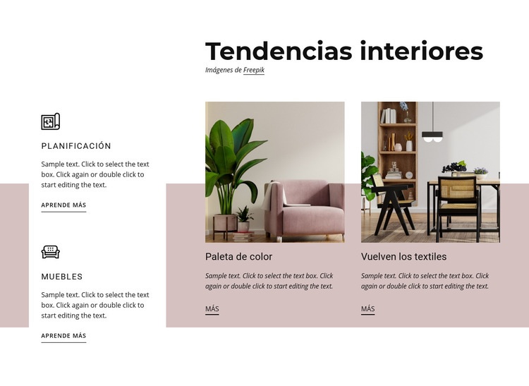 Tendencias interiores Diseño de páginas web