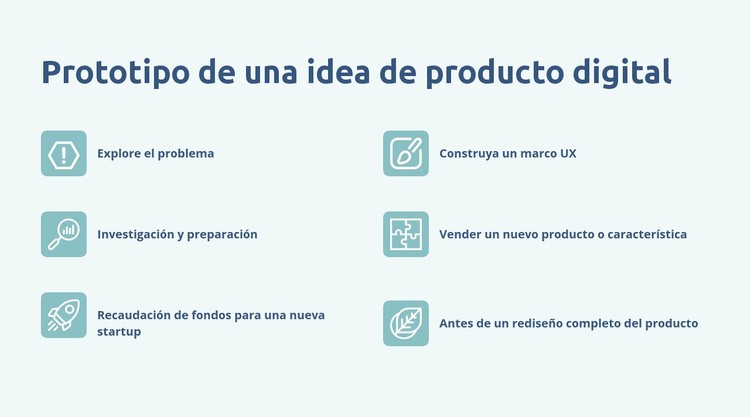 Creación de prototipos de productos digitales Página de destino